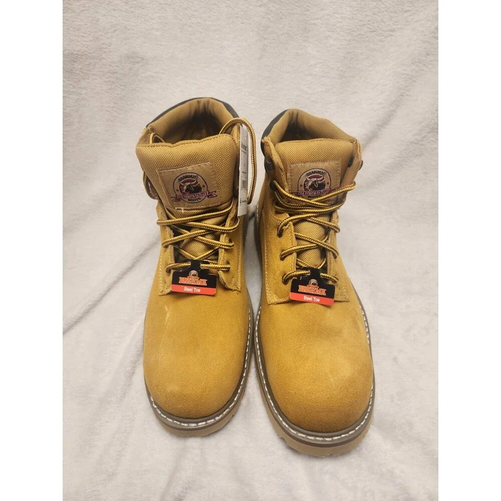 Brahma Leather Work Boots Steel Toe Wheat Bravo II Men Size 14 NWT